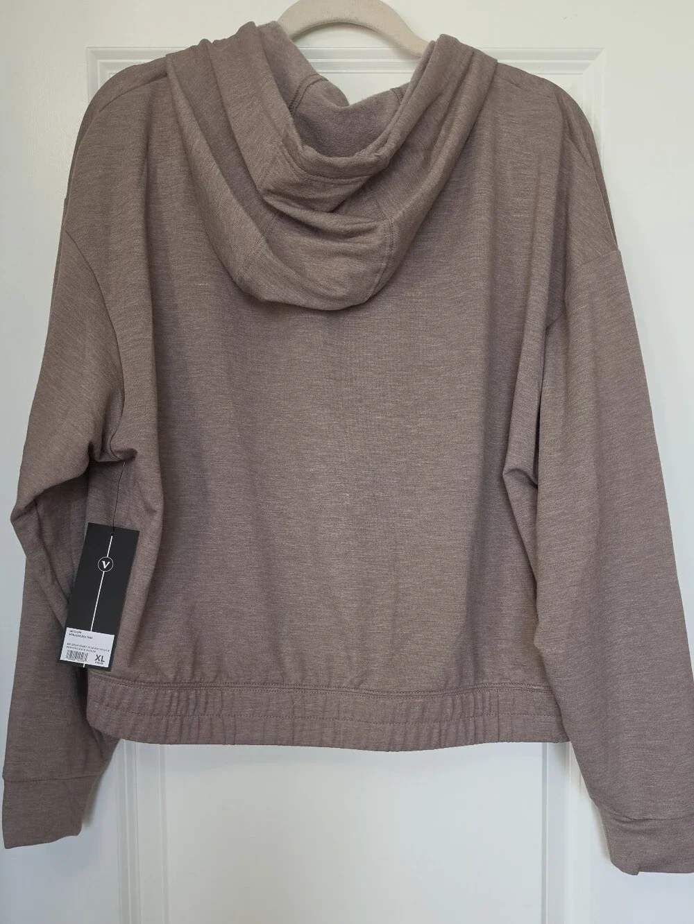 Velocity Brushed Terry Hoodie Women’s XL NWT Taupe Lounge Pullover NWT - Picture 2 of 10